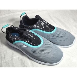 Women's Speedo Surfwalker Water Shoes Original - Black Gray Aqua - Size Small